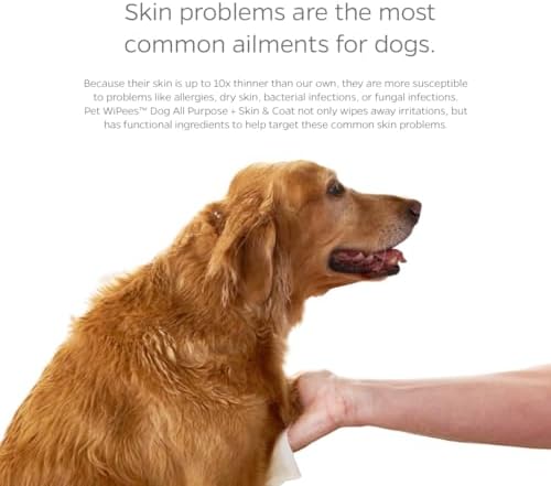Pet Parents Dog All Purpose + Skin & Coat Pet WiPees 100 All Natural Cleaning & Moisturizing Dog Wipes for Paws, Folds & Fur, Daily Pet Wipes for Skin & Coat Health (Natural, 100ct) - Image 2