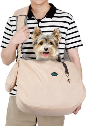Ownpets XL Dog Sling 15-25lbs, Hands-Free Carrier with Bottom Support Pad by Ownpets
