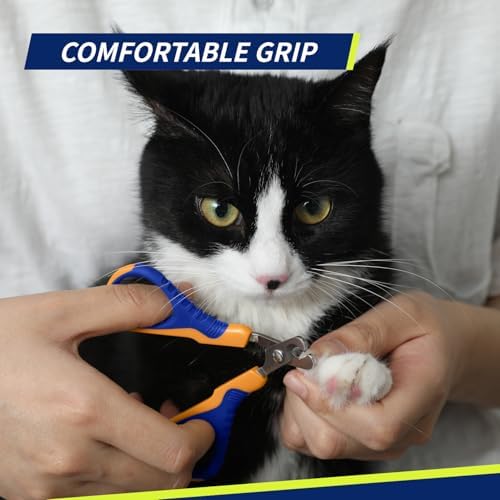 WePet Pet Nail Clippers U07.1, Professional Claw Trimmer, Bended Scissor Special for Cats, Kittens, Dogs, Puppies, Small Animals, Orange/Navy Blue - Image 5