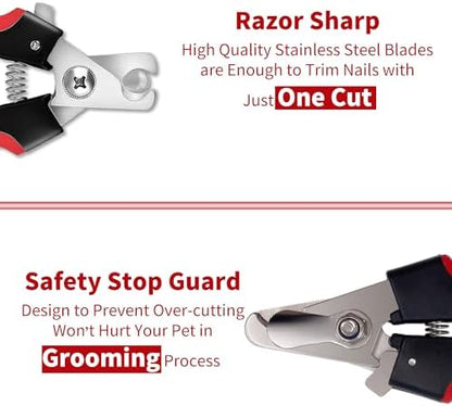 NARZ Dog Nail Clippers Professional Dog Nail Trimmers & Pets Nail Trimmers Cat Nail Clipper with Pet Nail File Cat Nail Trimmers with Safety Lock to Prevent Over Cutting - Image 3