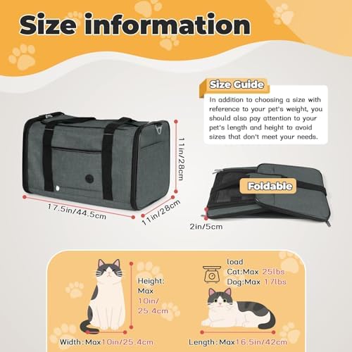 YUDODO 2 Packs 25 lbs Soft Sided Pet Carrier for Large Cat & Small Dog - Image 2