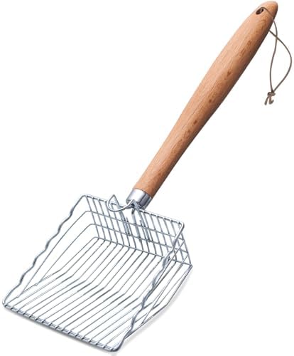 Cat Litter Scoop, Kitty Metal Scooper with Hook and Hole, Non Stick by ARMLULU