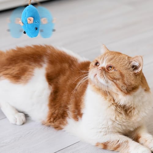Mozeat Lens 8 Pack Toy Mice for Cats Cat Mice Toys Interactive Toy Cats Mouse Plush Cat Toys Catnip Toy Biting Toys for Cats Mouse Shaped Toy for Indoor Cats Realistic Design 8 Color - Image 7