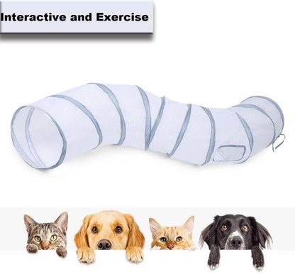 Cat Tunnel, Cat Tunnels for Indoor Cats, S-Shape Foldable Cats Cave - Image 5