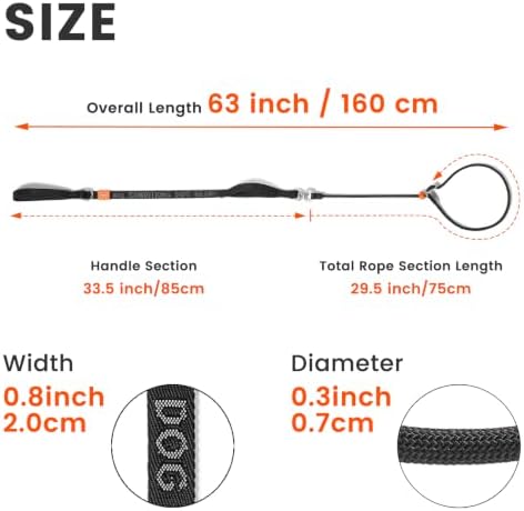 HowGo Slip Lead Dog Leash, 360°Swivel Anti-Tangle (Orange 5.5FT) - Image 6