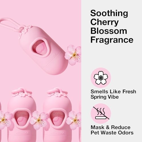VETRESKA Dog Poop Bag Dispenser with 105 Cherry Blossom Scented Bags - Image 2