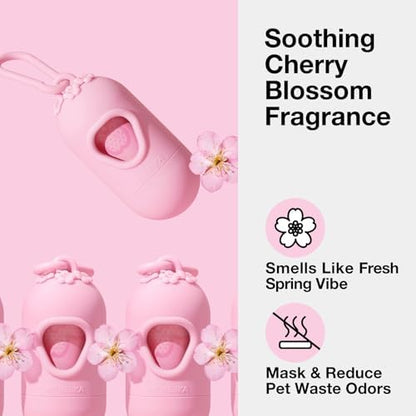 VETRESKA Dog Poop Bag Dispenser with 105 Cherry Blossom Scented Bags - Image 2