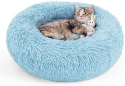 rabbitgoo Calming Cat Beds for Indoor Cats, 20 inches, Light Blue by rabbitgoo