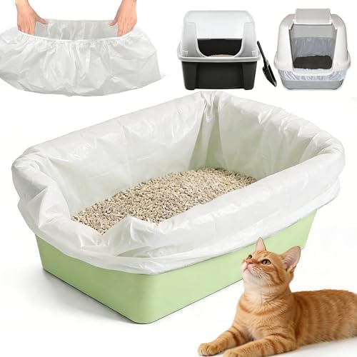 NewKe 25 Pcs Large Elastic Litter Box Liners for IRIS Cat Litter Boxes by NEWKE