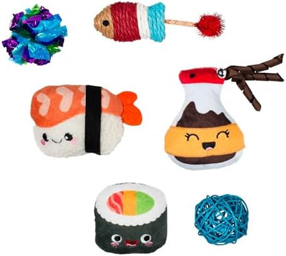 Fringe Studio True SOYMATES, Set of 6, Multipack Cat Toy Set, Pet Shop Collection (610008) by FringeStudio