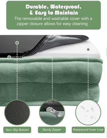 Spotted Play Orthopedic Dog Bed with Sides - Sofa Beds for Medium Dogs, Supportive Foam Pet Couch Bed with Washable Removable Cover, Waterproof Lining and Non-Slip Bottom, Green - M - Image 6