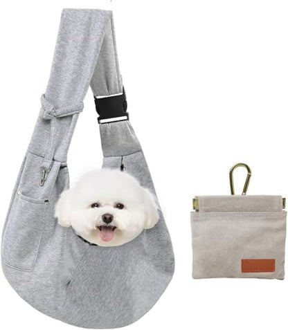 CONLI Small Dog Carrier Sling with Adjustable Strap & Dual Safety - Features Storage Pocket & Detachable Treat Pouch, Hands-Free Pet Sling for Chihuahuas, Yorkies Under 12lbs for Walking, Hiking by CONLI