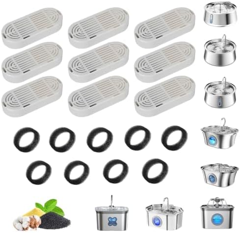 Cat Water Fountain Filter Replacement for Stainless Steel Pet Fountain by Daoxuan