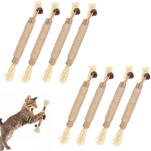 8Pack Silvervine Sticks for Cats Natural Dental Chew Catnip Toys, Teeth Cleaning & Gum Care, Kitten-Safe Indoor Cat Treat by Unknown