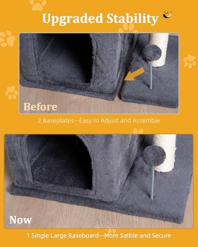 Aechonow Cat Tree for Large Cat,2 Cozy Cat Condo House for Large & Fat Cats - Image 5