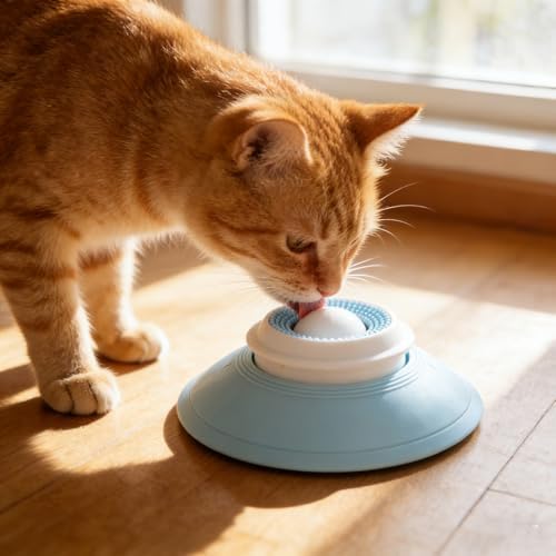 Slow Feeder Cat Bowl, Cat Food Bowl with Cat Lick Ball, Licking A Ball Add More Fun Bowl, Cat Slow Feeder Bowl, Slow Down Eating Speed and Add More Fun for Your Cats. - Image 2