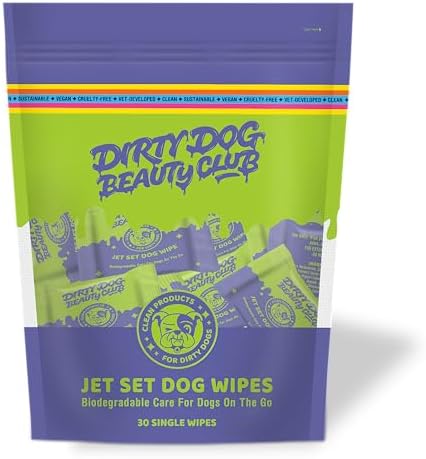Dirty Dog Beauty Club - Jet Set Dog Wipes - Thick, Gentle, Biodegradable, Chemical Free, Alcohol Free, Soothing with Calendula and Aloe Vera - (30 Count), Unscented - Image 2