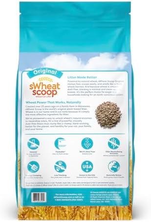 sWheat Scoop Natural Wheat Cat Litter, Original, Fast Clumping with Odor Neutralizing Enzymes, 25 Pound Bag - Image 2