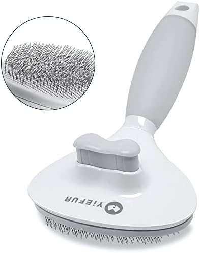 Cat Brush for Shedding, Self Cleaning Brush for Long & Short Hair Cats by YiEFUR