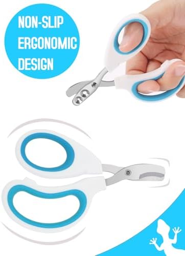 Stainless Steel Bearded Dragon Nail Clippers,Lizard Nail Clippers,Bearded Dragon Supplies,Bearded Dragon Nail Scissors for Small Reptiles,Turtle,Chameleon,Iguana，Hedgehog（Blue） - Image 3