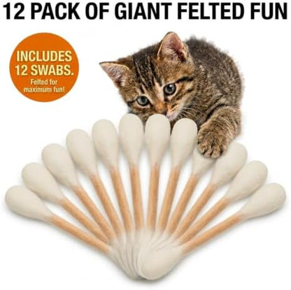 Glaciart One Swabs Cat Toys with Catnip - 12 Pk | Durable for Chew, Cute Cat Toys Interactive Kitty for Boredom, Exercise, & Play | Filled w/Organic Catnip for Anxiety & as Digestive Aid | Gift Idea - Image 6