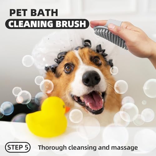 Dog Brush for Shedding, 7 PCS Dog Grooming Brush Kit, Undercoat Rake, Slicker Brush, Deshedding Comb, Bath Brush, Nail Clipper for Long & Short Haired Dogs & Cats, Black - Image 6