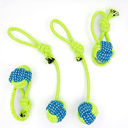 YESWOOD! Tug of War Dog Toy Small Breed,4-Pack Small Dog Rope Toy with Ball by YESWOOD%21