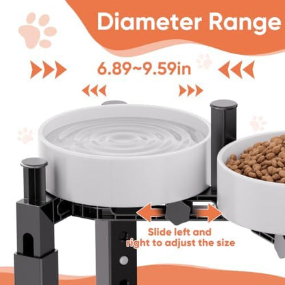 XIAZ Dog Bowl Stand Elevated Food Water Bowl Holder for Large Medium Small Sized Dog, Heights&Width Adjustable, Non-Slip, Durable, Elevated Feeding Bowl Stand for All Dogs Bowls (Stand Only) - Image 4