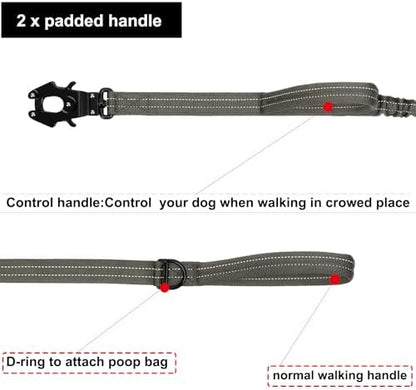 ICEFANG Tactical Dog Leash with Quick-Release Metal Clasp,Bungee-Dog Lead - Image 3