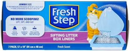 Fresh Step Jumbo Sifting Drawstring Cat Litter Box Liners, 7 Count Box by FreshStep