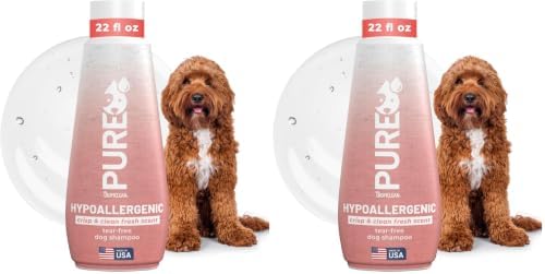 TropiClean Pure Puppy Shampoo, Hypoallergenic Dog Shampoo for Allergies & Sensitive Skin, Made in USA, Safe for Cats & Kittens, 22 oz. (Pack of 2) by TropiClean