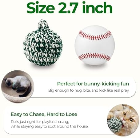 JAYU PET Green Cat Ball, 2.7 inch - Image 3