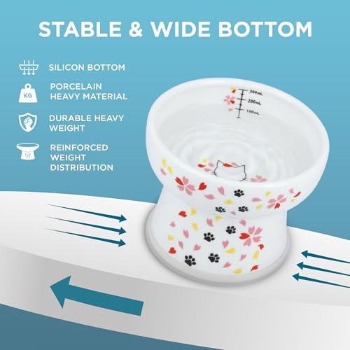 Necoichi Ceramic Elevated Cat Water Bowl, Whisker-Friendly (Cat, Regular) - Image 6