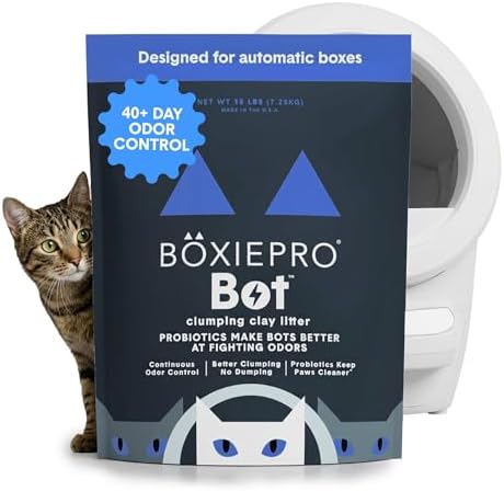 BoxiePro Bot Probiotic Cat Litter Automatic Box 40+ Day Odor Control 16 lb by Boxiecat
