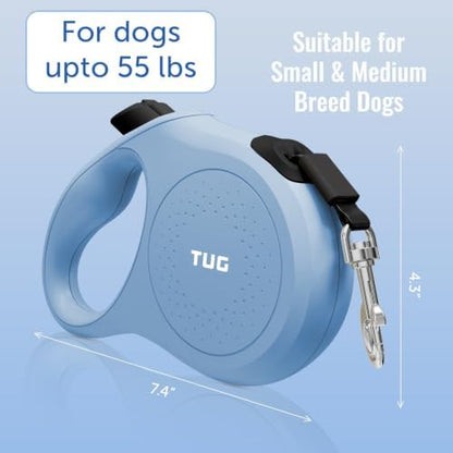 TUG Quest Retractable Dog Leash | 360° Tangle-Free | 16 ft Tape (M, Blue) - Image 4