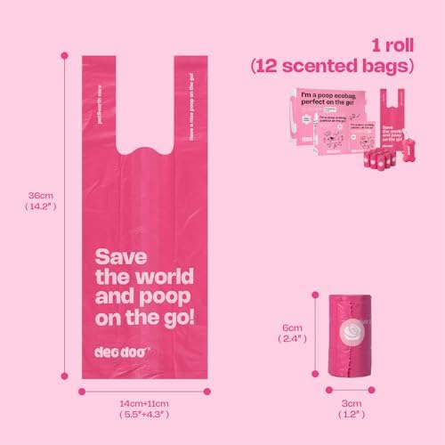 Deo Doo Dog Poop Bags with Handles, 360 Bags, Rose Scented (Only Rolls) - Image 4