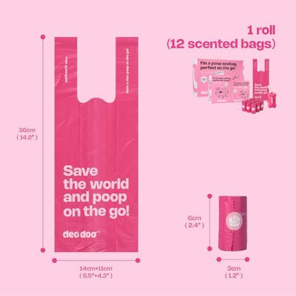 Deo Doo Dog Poop Bags with Handles, 360 Bags, Rose Scented (Only Rolls) - Image 4