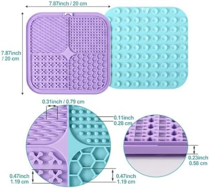 LUKITO Lick Mat for Dogs & Cats 2 Pack, Slow Feeder Licking Pad with Suction Cups for for Anxiety Relief and Boredom Reducer, Perfect for Bathing Grooming - Image 5