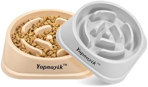 2 Pack Slow Feeder Dog Bowls for Large Dogs by Yopnoyik