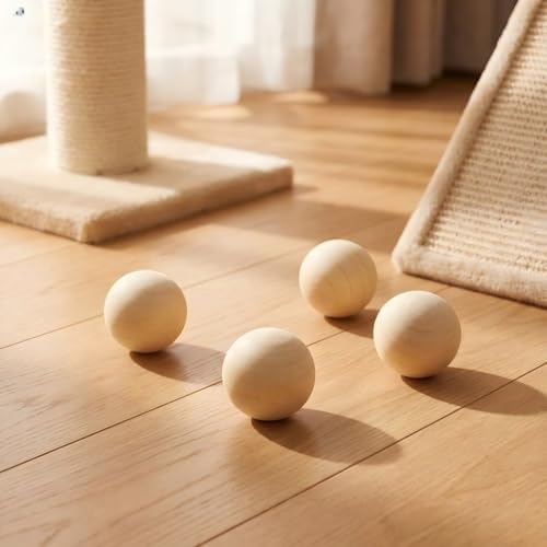 Cat Scratcher, Cat Natural Sisal Scratching Pad, Kitten Interactive Toy with Ball Track Spring Ball for Chasing Hunting Mental Physical Exercise Puzzle (4PCS cat Ball) - Image 4