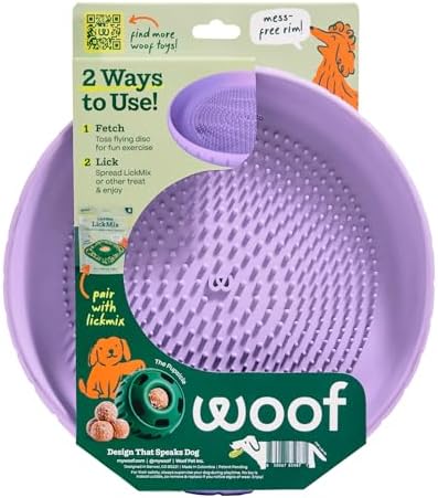 WOOF Fly n' Feed Flying Disc & Lick Mat Dog Toy - Lavender - Image 2
