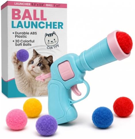 Pet Fit For Life Cat Ball Launcher - Interactive Cat Balls Toy, Medium Blue by PetFitForLife