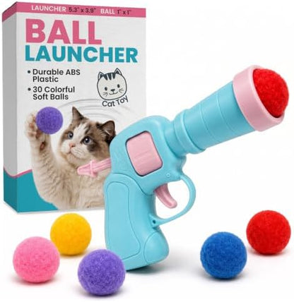 Pet Fit For Life Cat Ball Launcher - Interactive Cat Balls Toy, Medium Blue by PetFitForLife