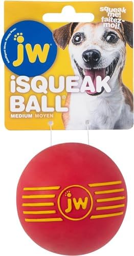 JW PET ISqueak Squeaker Dog & Puppy Fetch Chew Toy MEDIUM BALL 3 PACK - Image 2