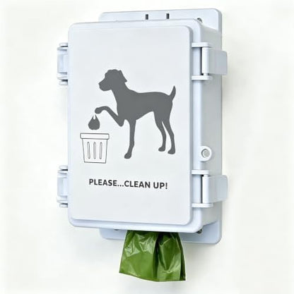 Dog Poop Bag Dispenser Wall Mounted Waterproof Outdoor Pet Waste Bags Dispenser Station Stake, Pole, Fence Mounted fits Home, Porch, Back Yard (white,only dispenser) by Onybte