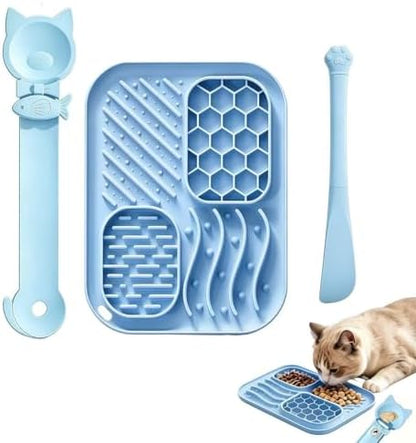 AZY 3-Piece Slow Feeder Cat Bowl Set with Strong Suction Cups by Unknown