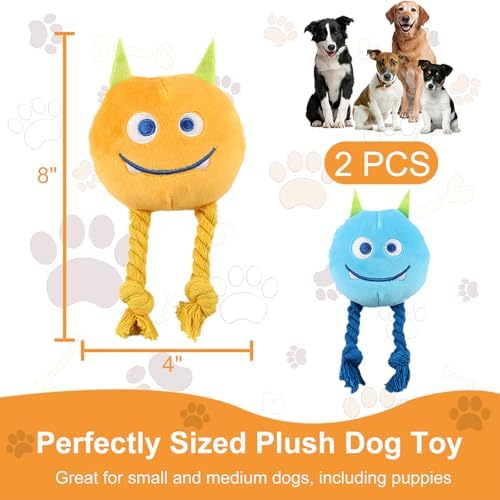 lilfrd 2 Pack Squeaky Rope Plush Dog Toys for Small Medium Puppies - Image 5