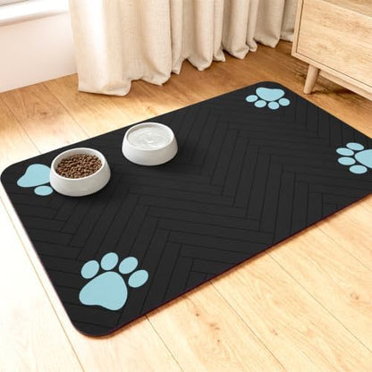 Dog Cat Food Mat, Absorbent Pet Feeding Mat for Food and Water Bowl by Unknown