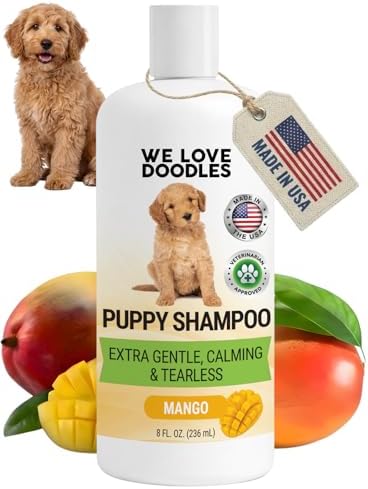 Puppy Shampoo & Conditioner, Tearless Hypoallergenic Wash, Mango, USA 8 oz by WeLoveDoodles