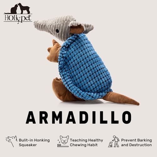 Hollypet Armadillo Squeaky Dog Toys for Medium Large Dogs, 10" - Image 4
